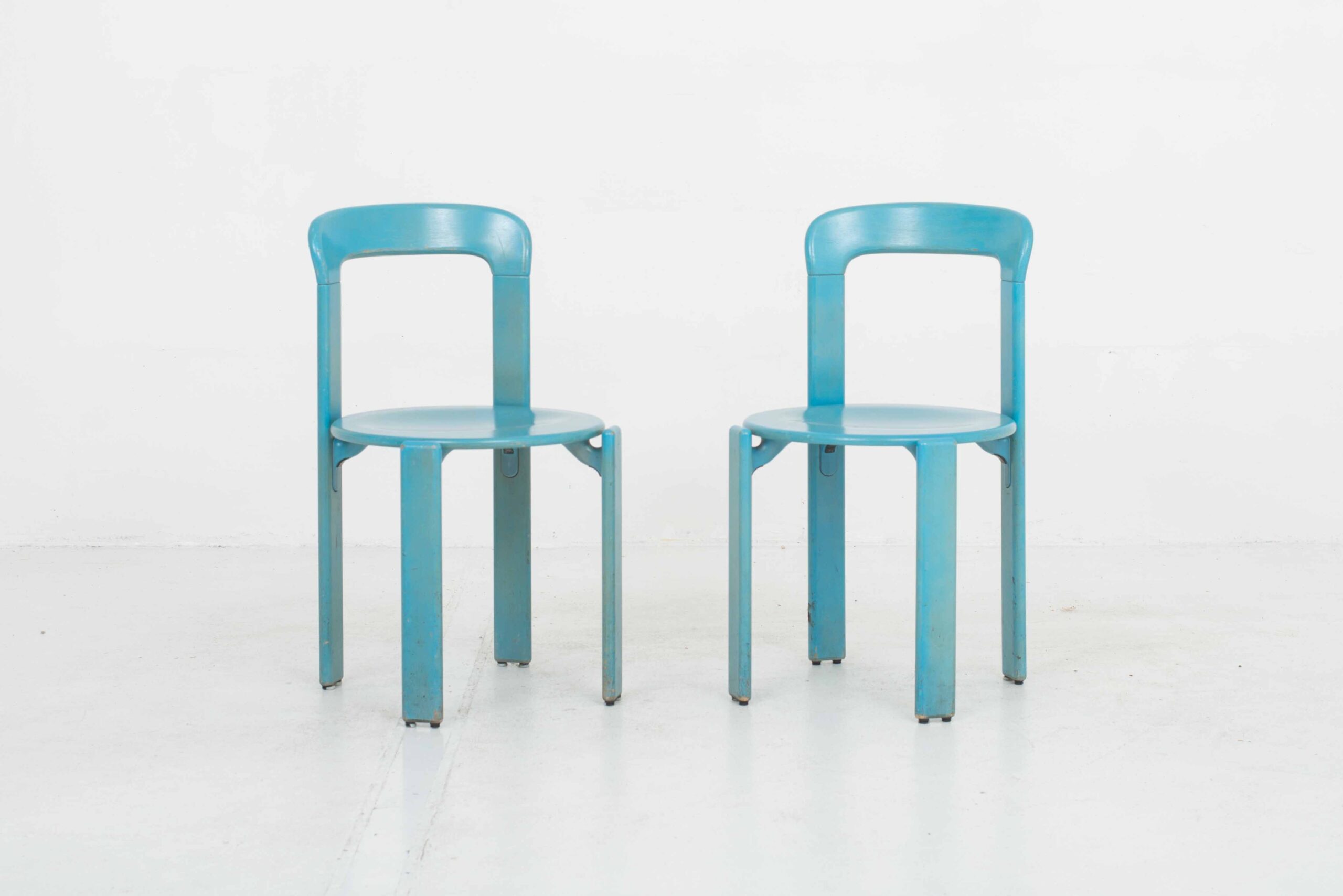 Bruno Rey Stühle &#8222;Typ 3300&#8220; von Dietiker im Zweierset &#8211; Blau-0
