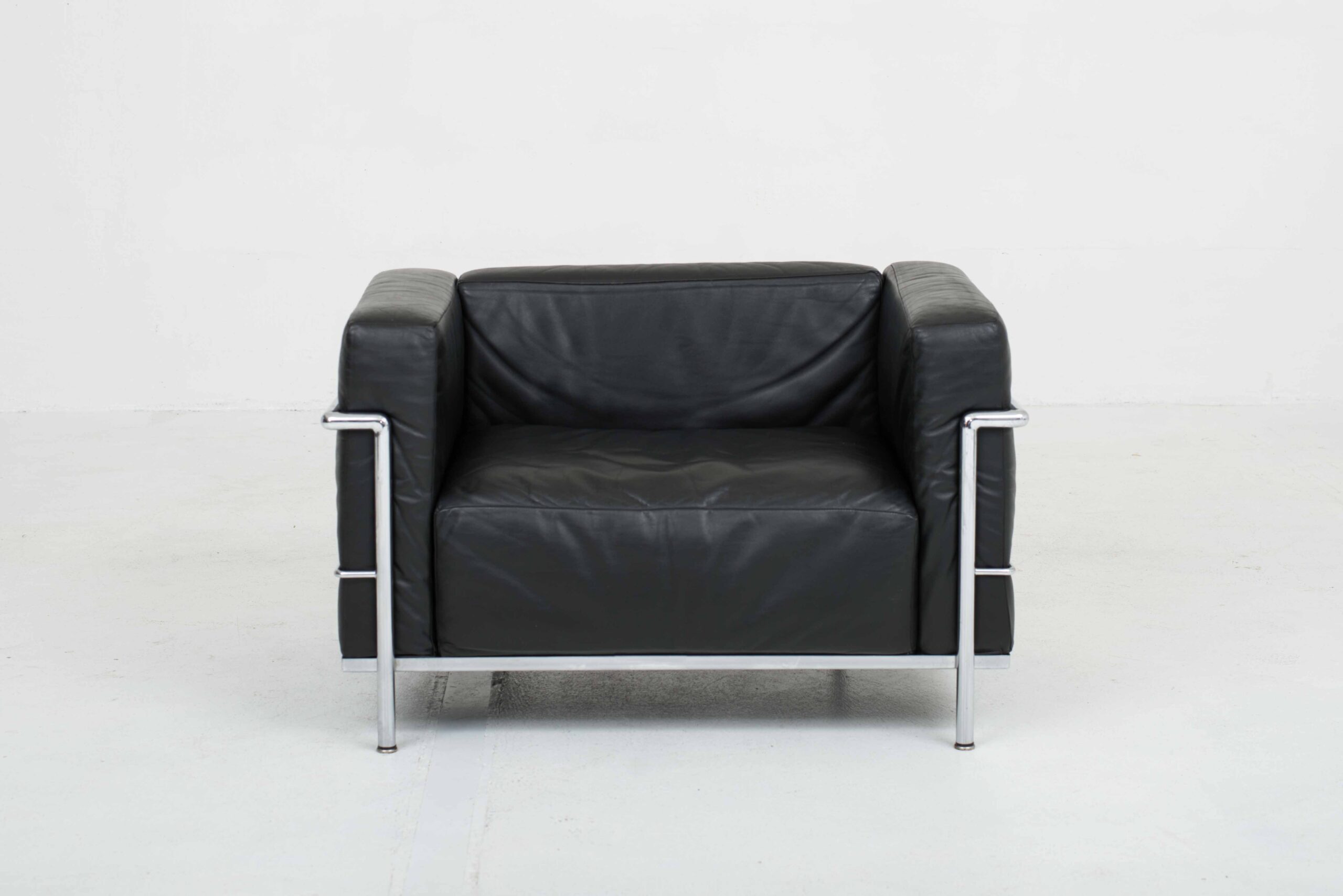 Cassina LC3 Sessel von Le Corbusier in schwarzem Leder &#8211; 1960er Jahre-1