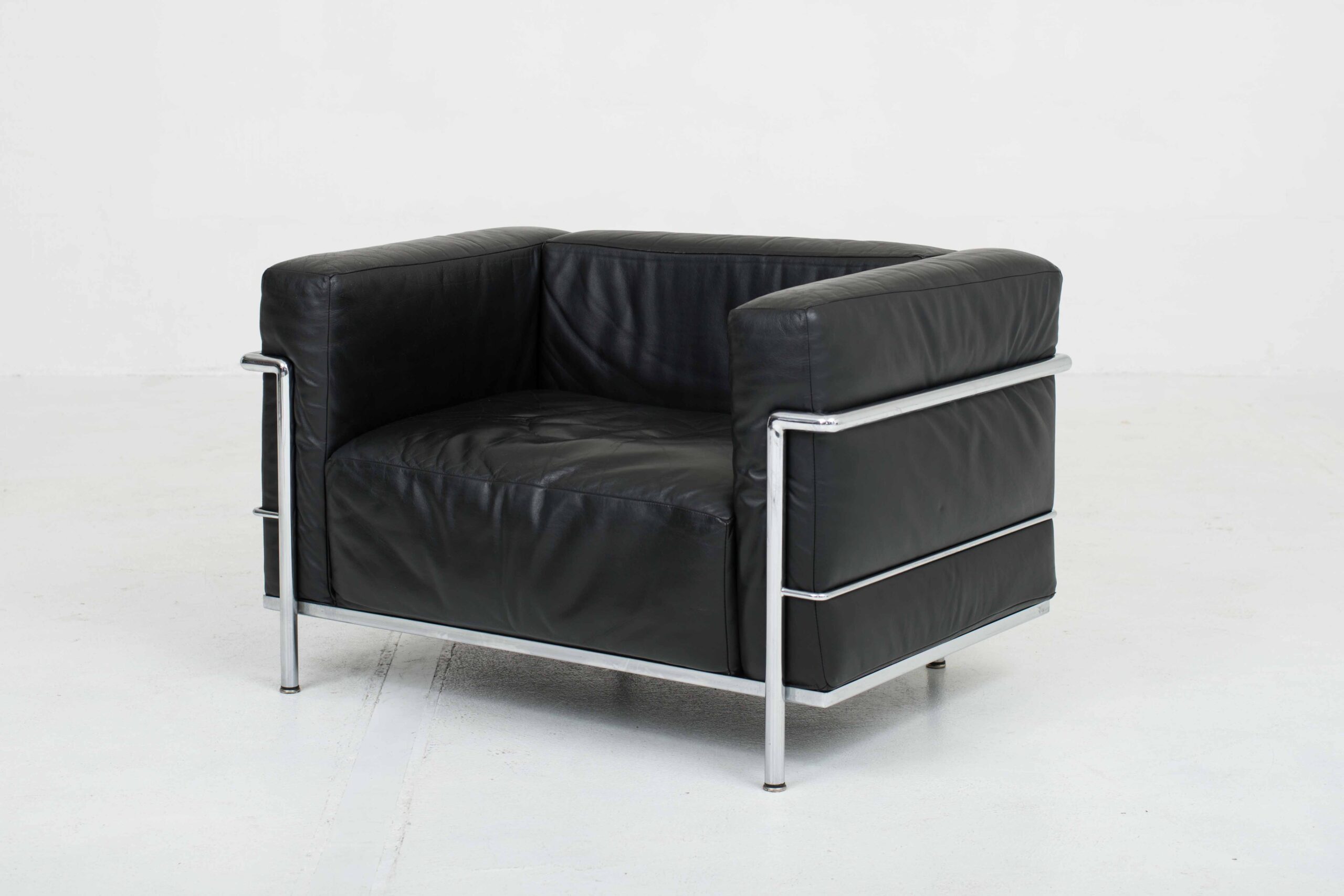 Cassina LC3 Sessel von Le Corbusier in schwarzem Leder &#8211; 1960er Jahre-2