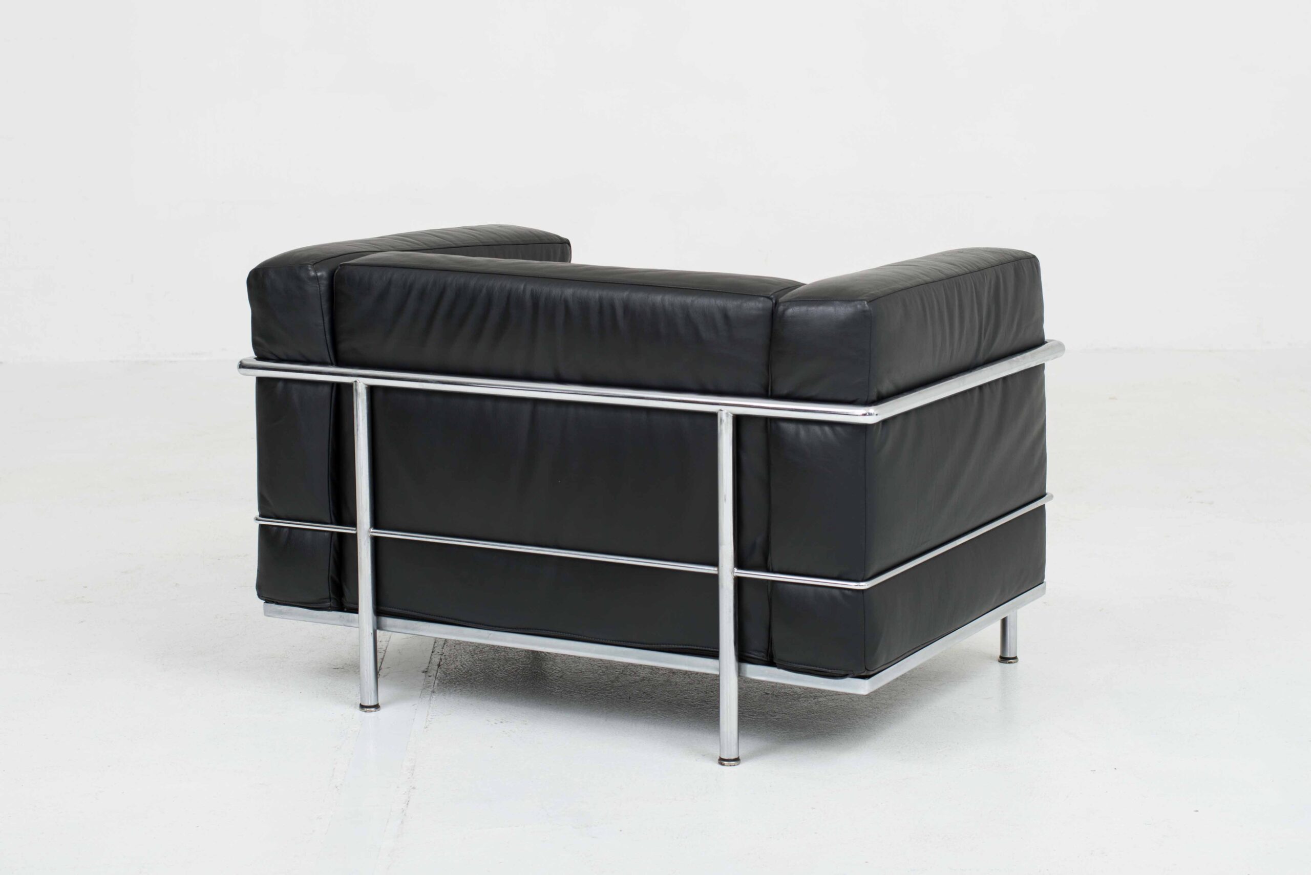 Cassina LC3 Sessel von Le Corbusier in schwarzem Leder &#8211; 1960er Jahre-4