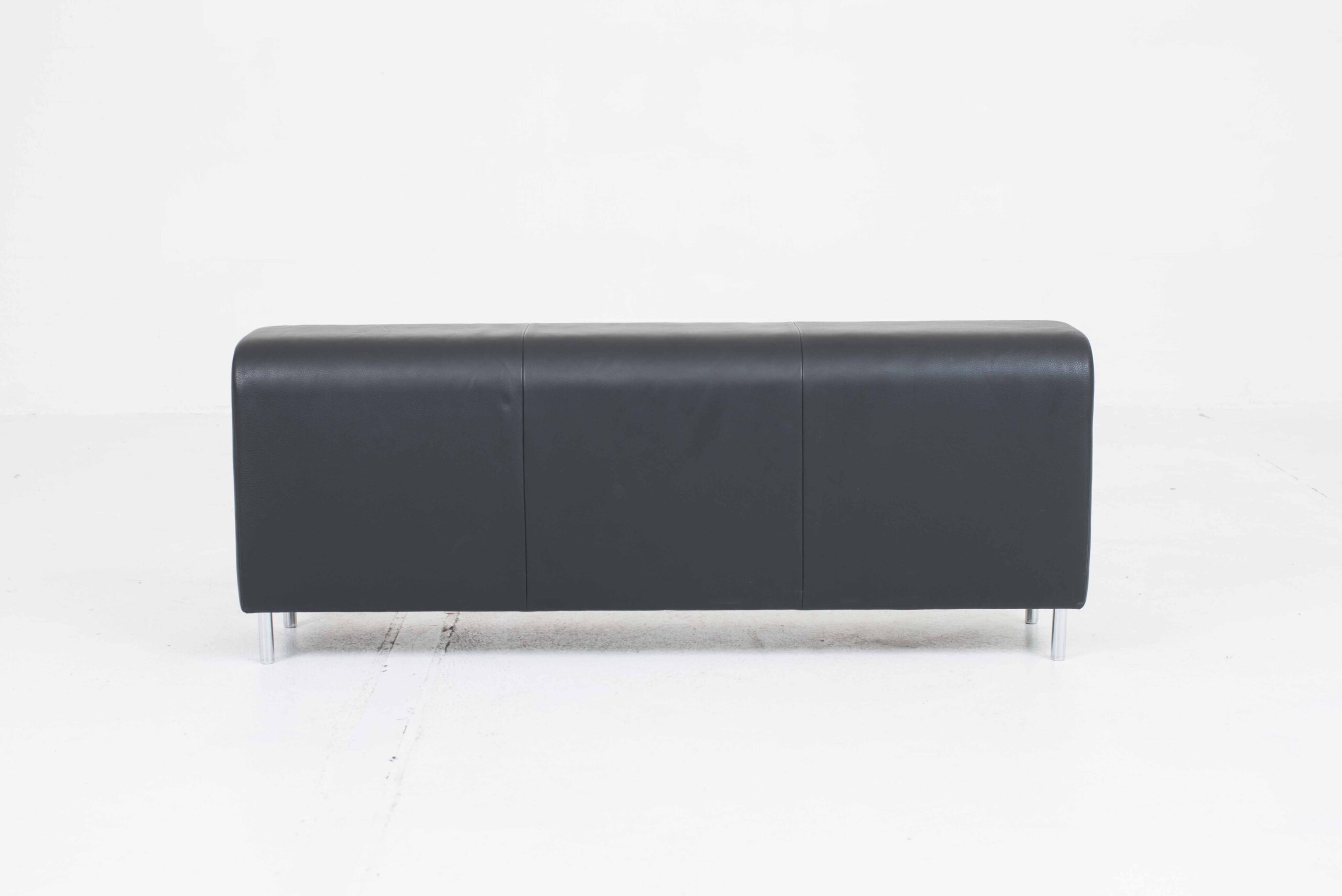 Vitra Bench III von Jasper Morrison in schwarzem Leder - Stuzh38