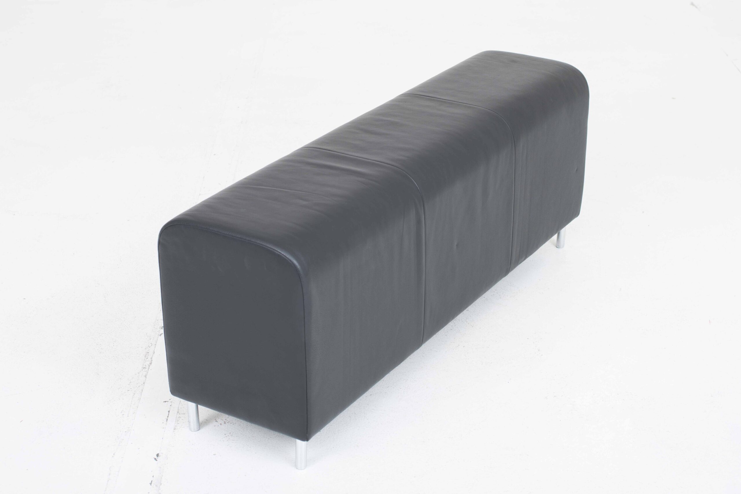 Vitra Bench III von Jasper Morrison in schwarzem Leder - Stuzh38